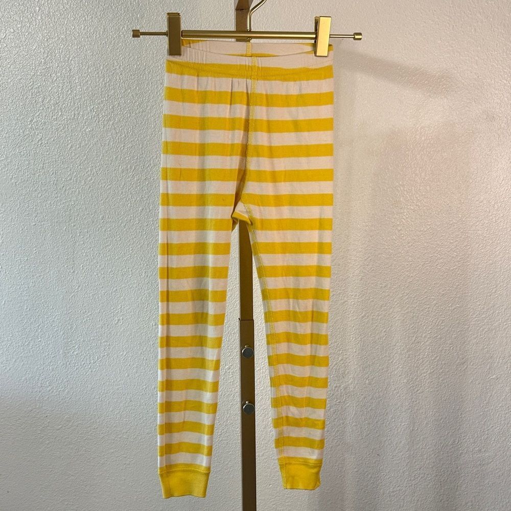 Yellow and White Striped Leggings